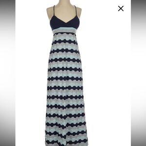 Saturday sunday anthropologie dress blue grkrat stripe maxi ribbed tank m